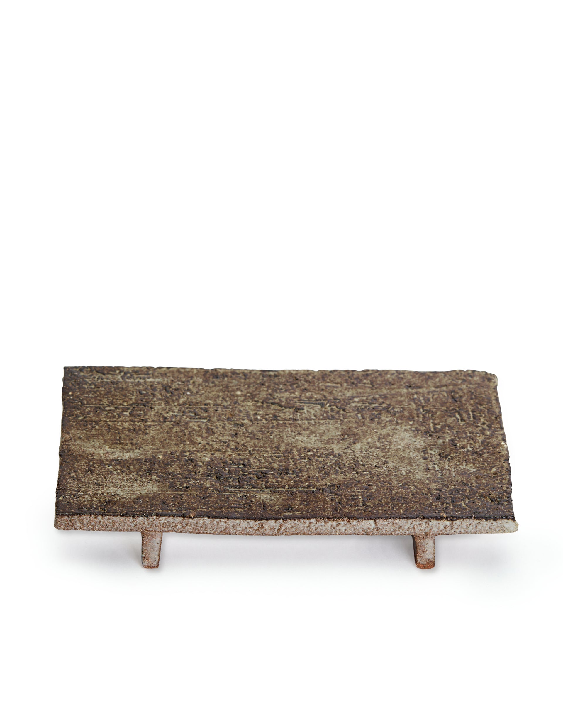 Roxy, Tray on Piedestal, Mottled Brown